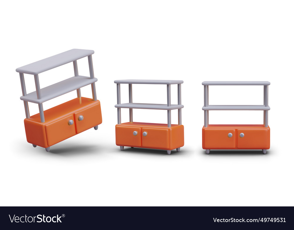Set with bookshelf in different positions Vector Image Set with bookshelf in different positions