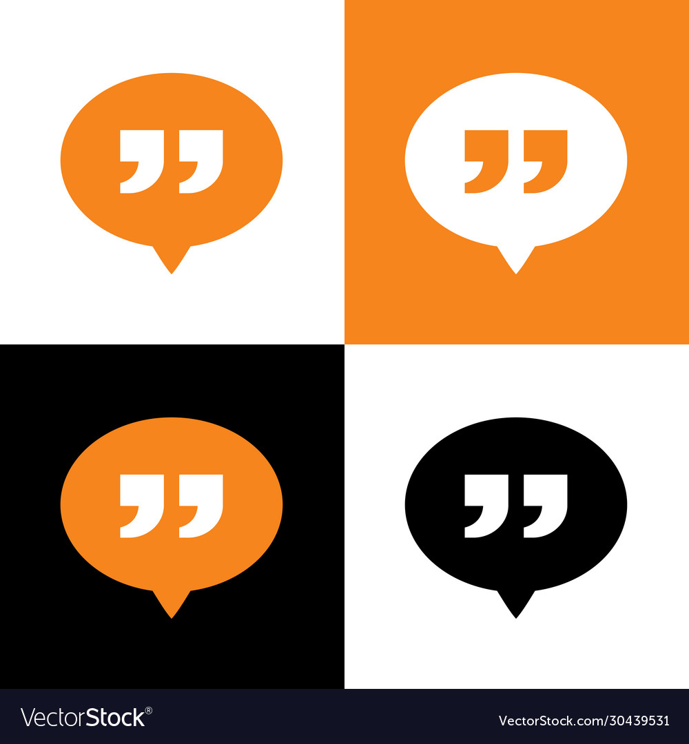 Speech Bubbles with Quotation Marks