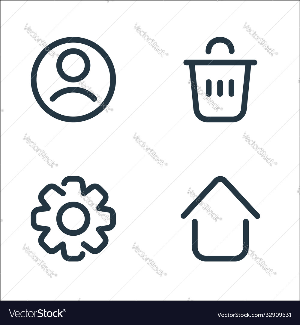 User interface line icons linear set quality vector image User interface line icons linear set quality