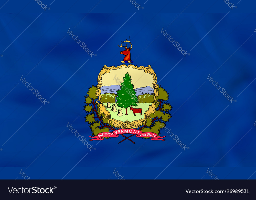 Vermont waving flag state background