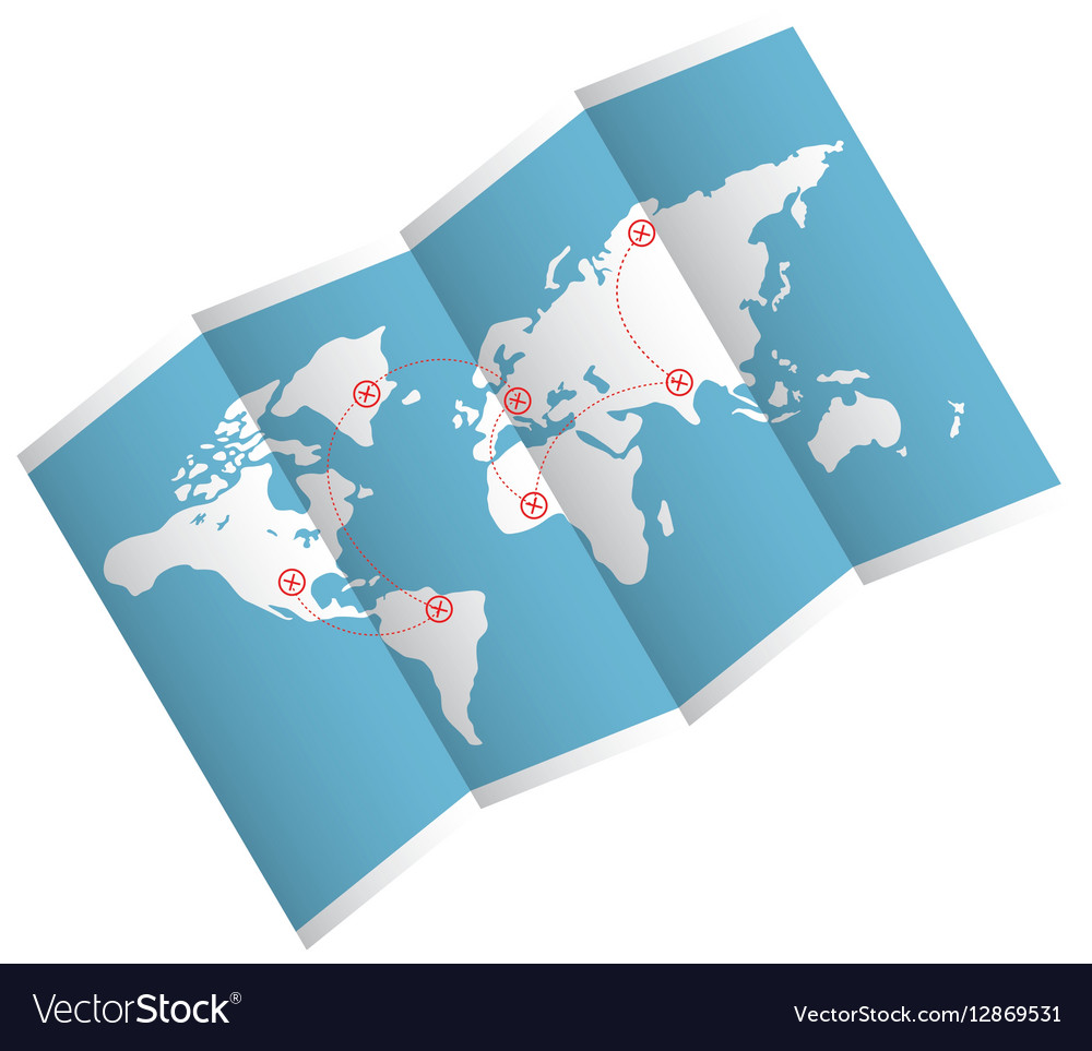 World map travel Royalty Free Vector Image - VectorStock