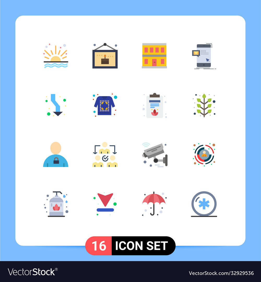 16 universal flat colors set for web and mobile