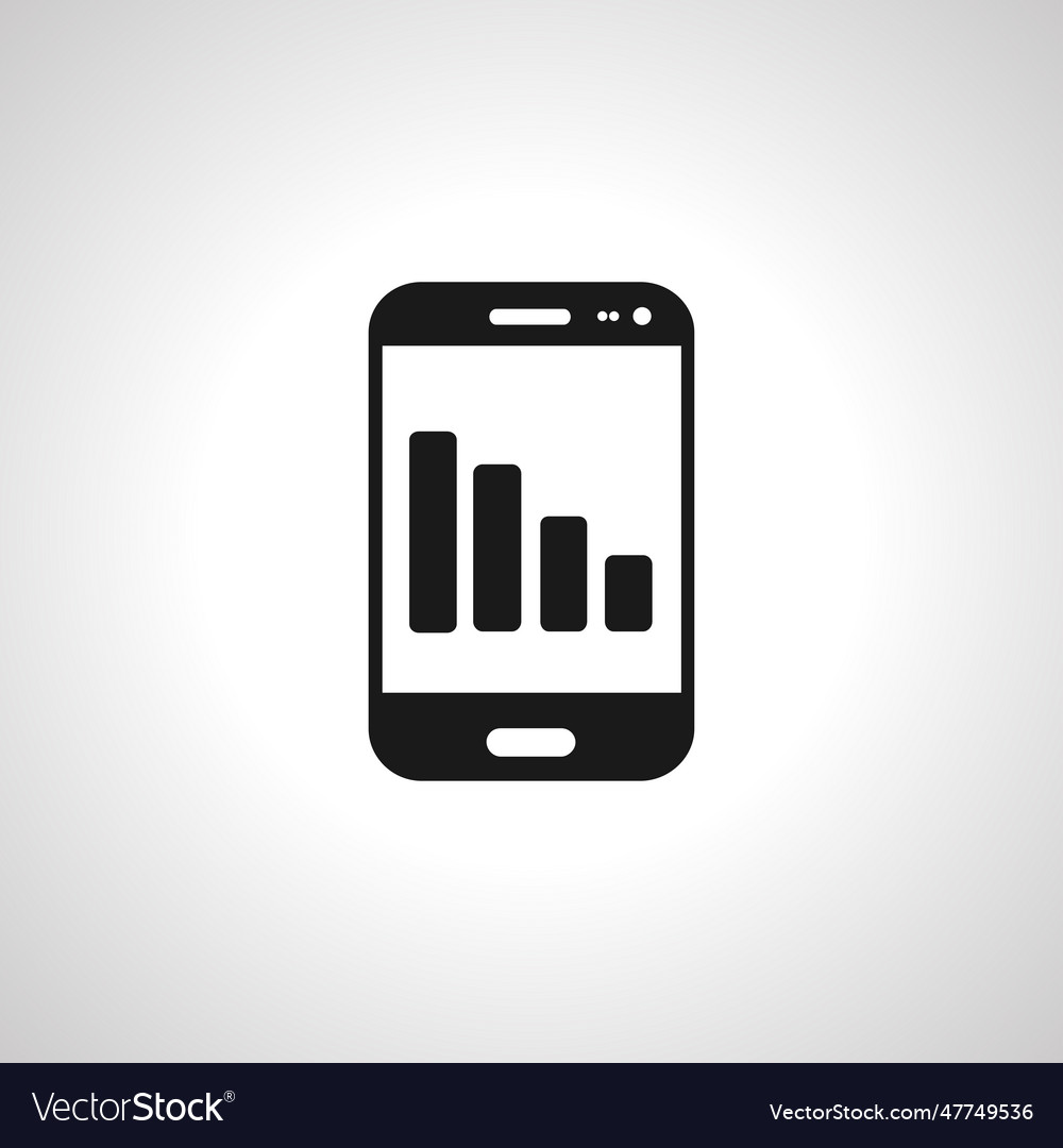 Analyzing statistics mobile app icon bar chart