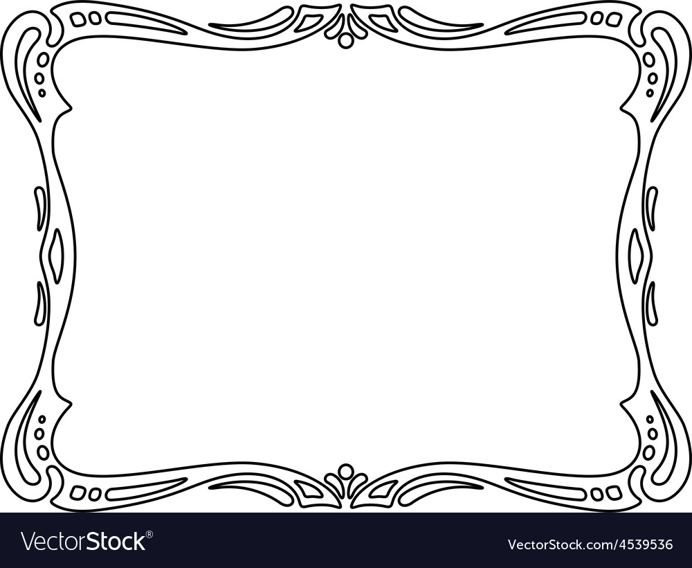 Art nouveau black ornamental decorative frame