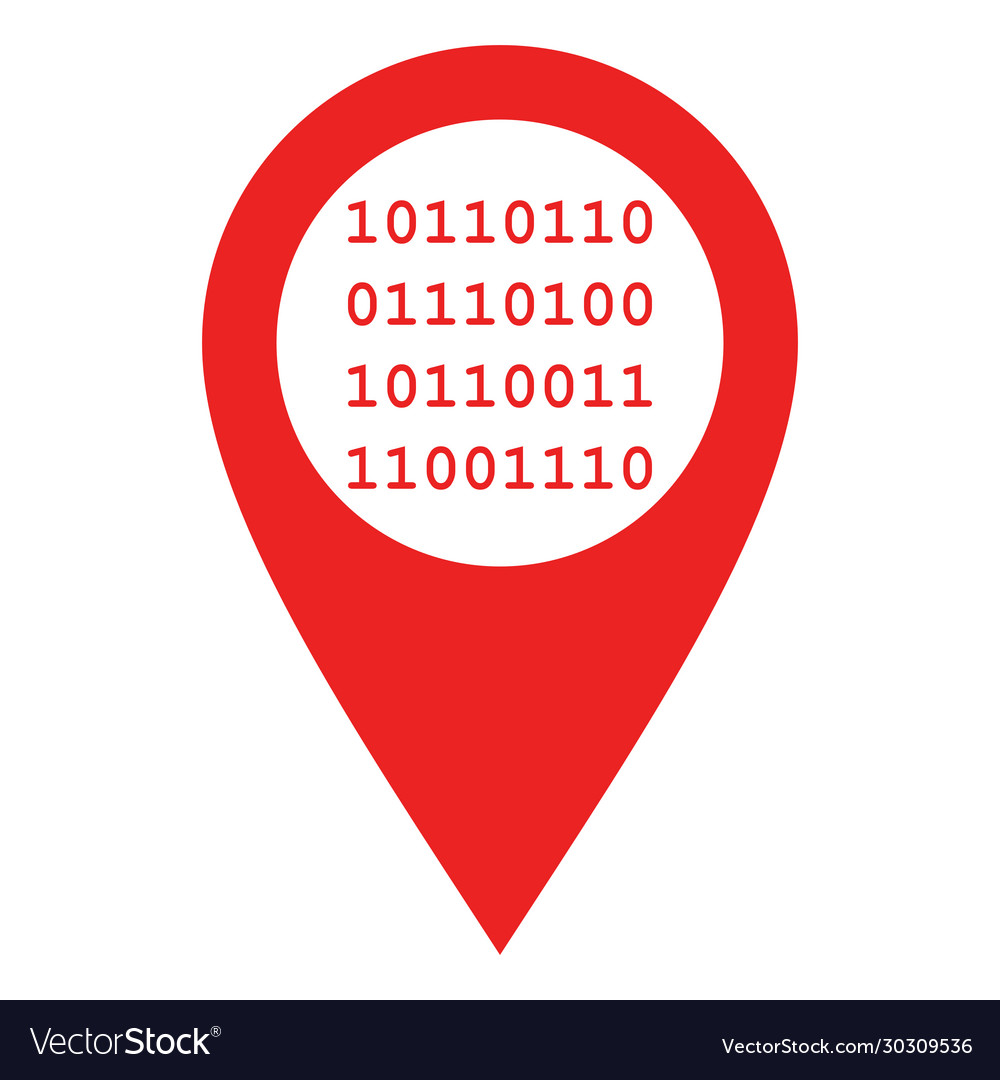 Binary code and location pin