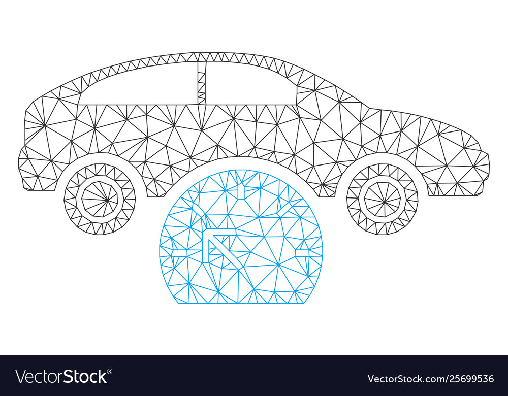 Car testing polygonal frame mesh Vector Image Car testing polygonal frame mesh