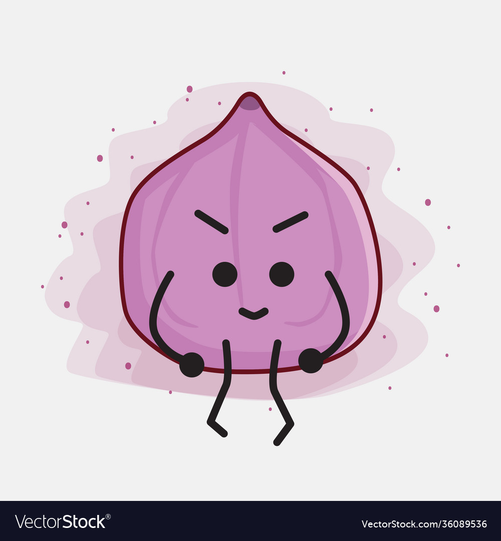 Cute fig fruit mascot character Royalty Free Vector Image