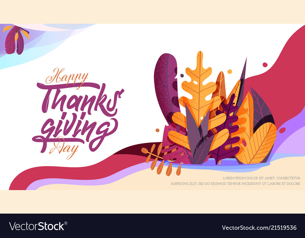 Hand drawn happy thanksgiving typography banner