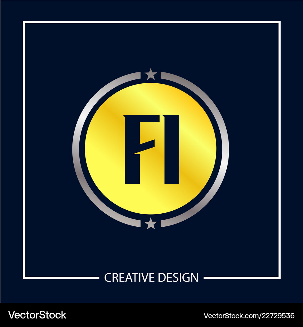 Initial letter fi logo template design Royalty Free Vector