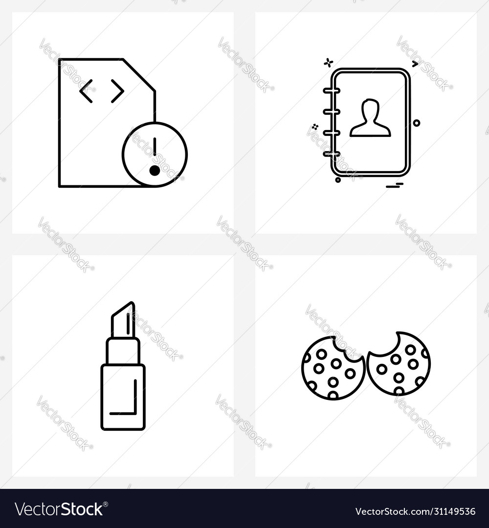 Isolated symbols set 4 simple line icons