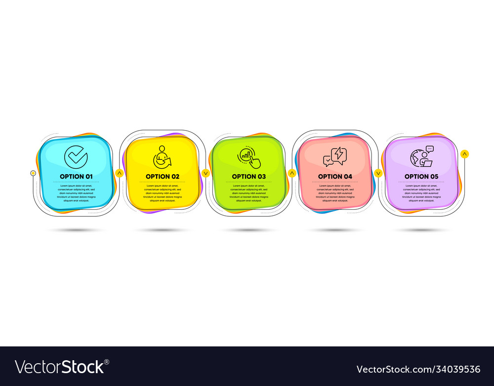 Lightning bolt graph chart and share icons set vector image Lightning bolt graph chart and share icons set