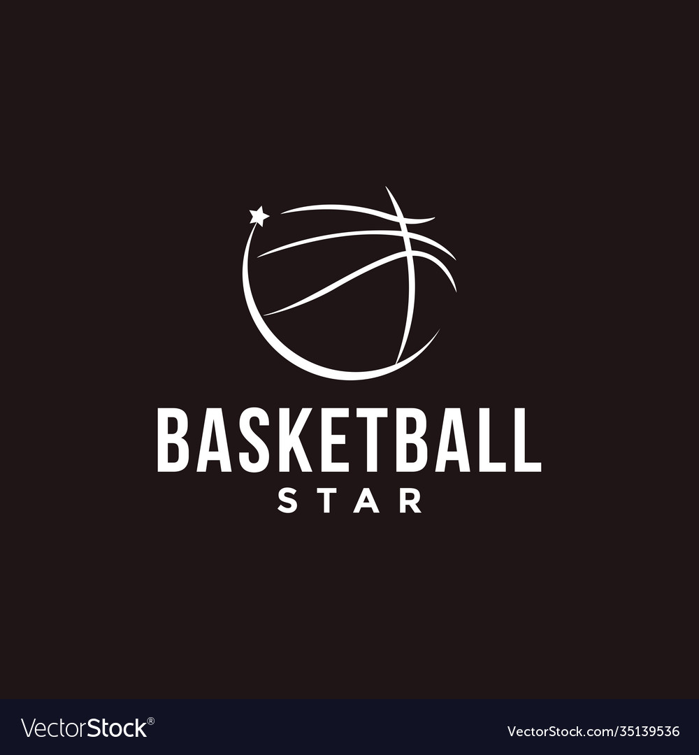 Minimalisit basketball star logo icon vector image Minimalisit basketball star logo icon
