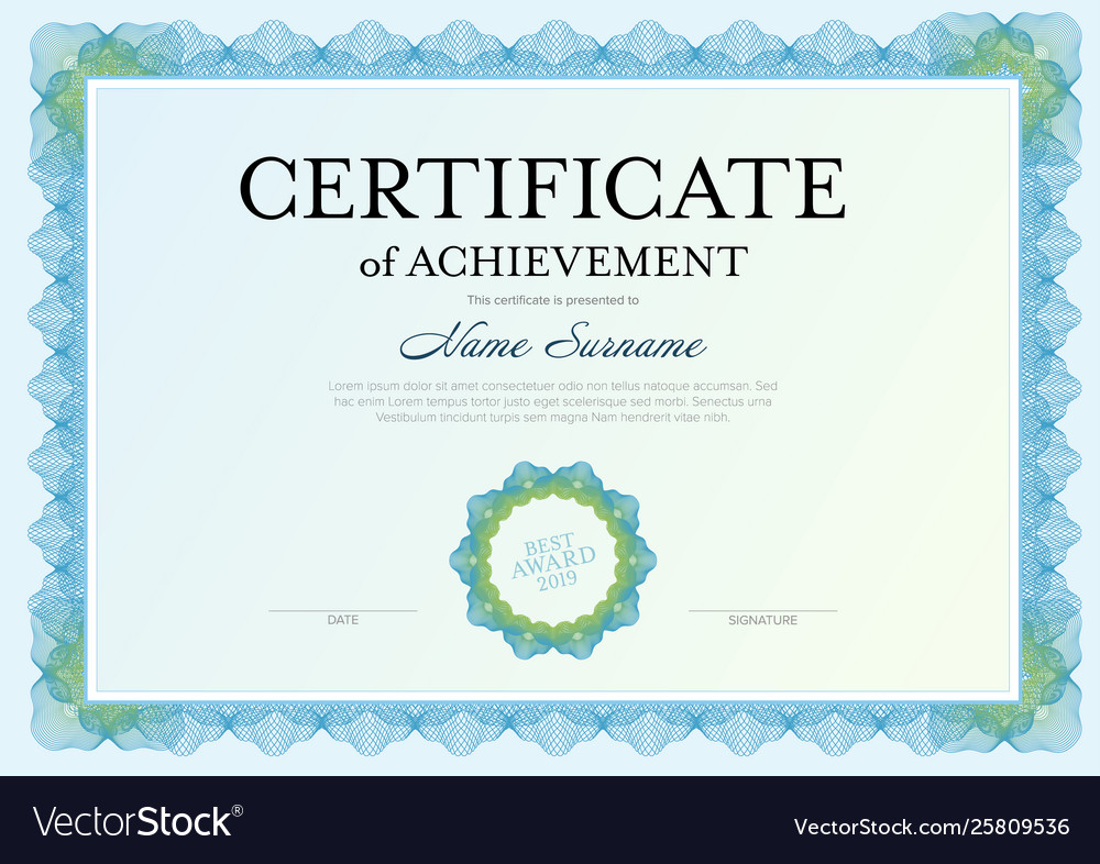 Modern certificate template