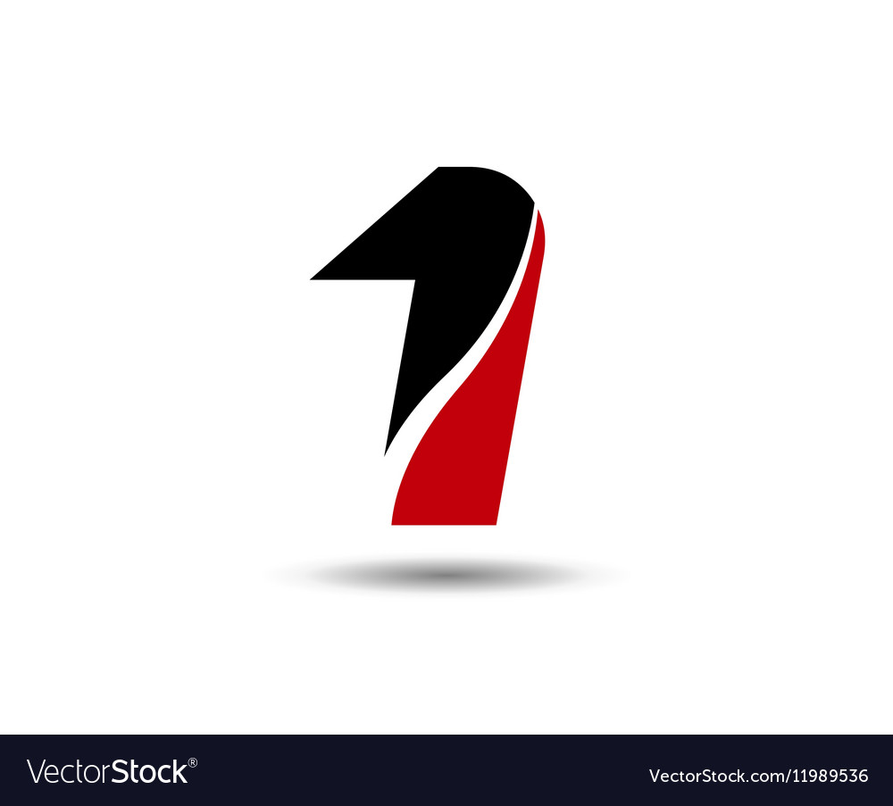 Number one 1 logo icon template Royalty Free Vector Image