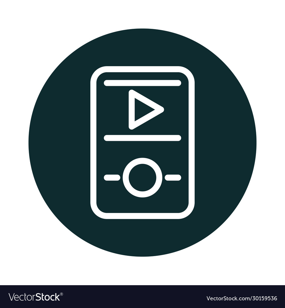 Play and stop button radio sound block style icon