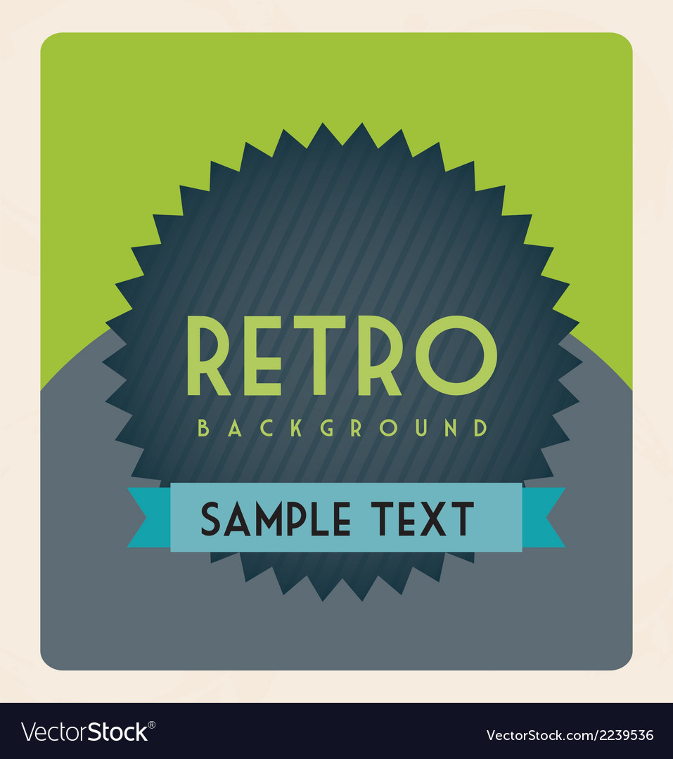 Retro label over green background Royalty Free Vector Image