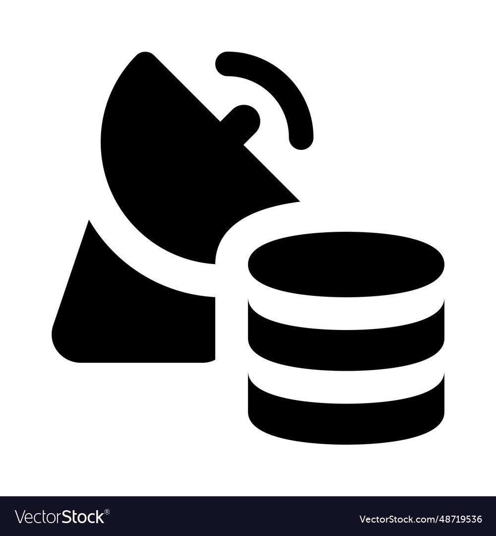 Satellite network database storage isolated vector image Satellite network database storage isolated
