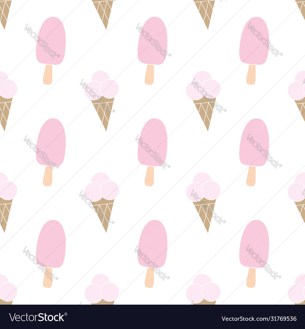 Seamless pattern with ice cream baby cartoon Vector Image Seamless pattern with ice cream baby cartoon Vector Image