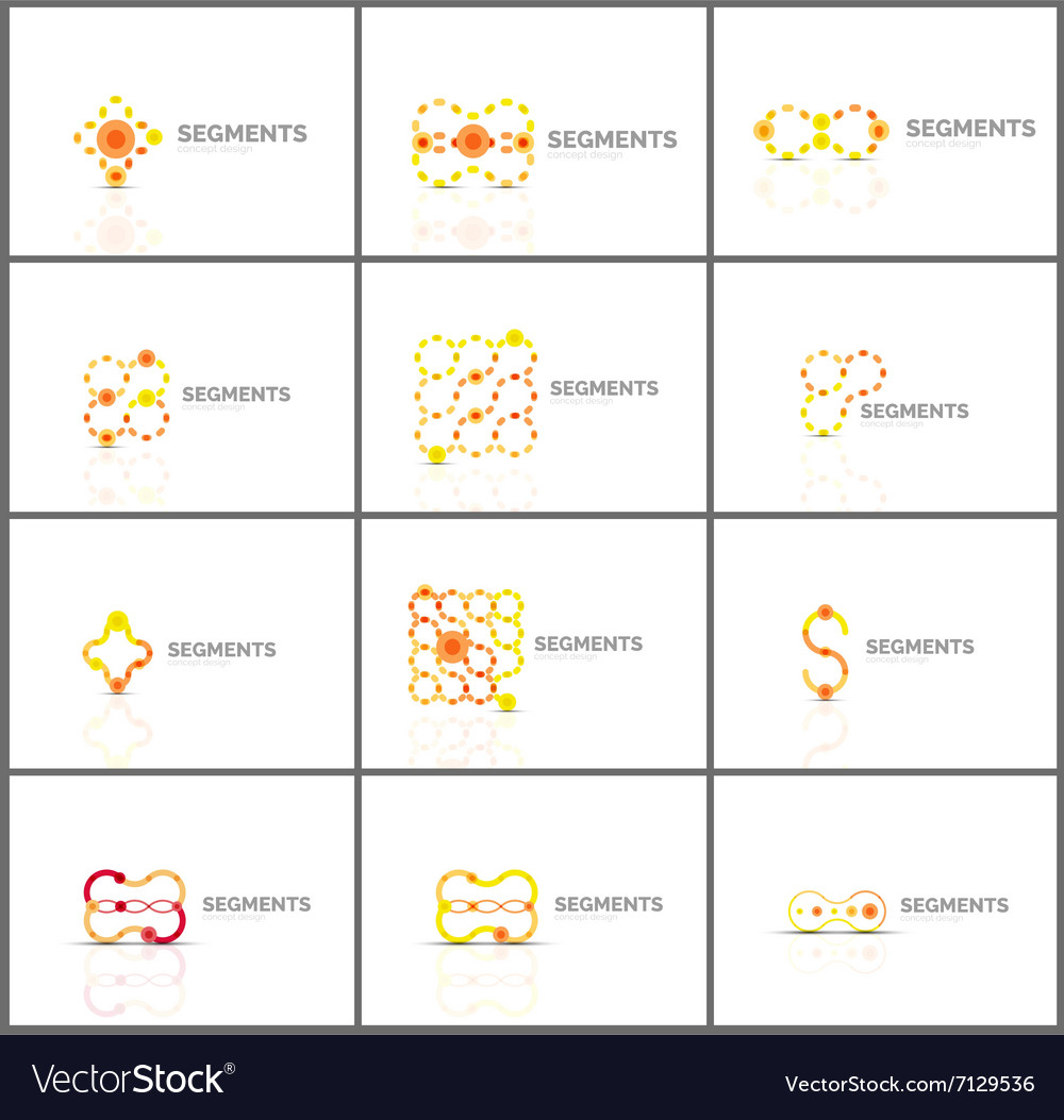 Set of linear abstract logos swirl circle