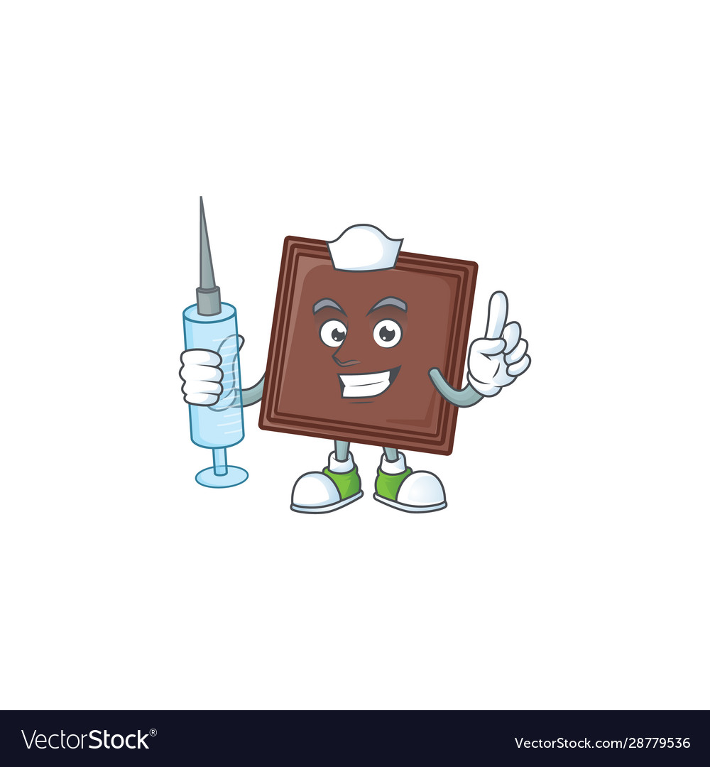 Smiley nurse one bite chocolate bar cartoon