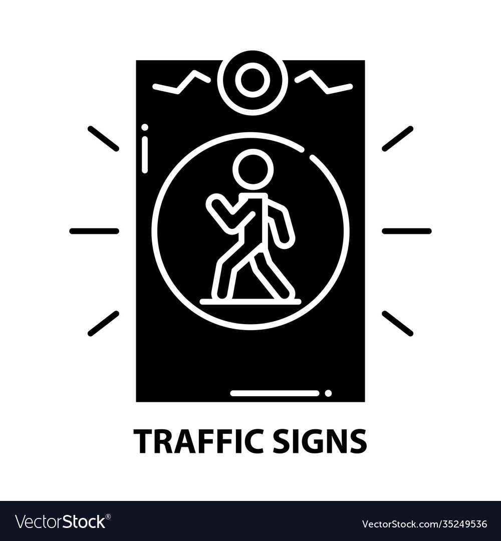 Traffic signs symbol icon black sign Royalty Free Vector