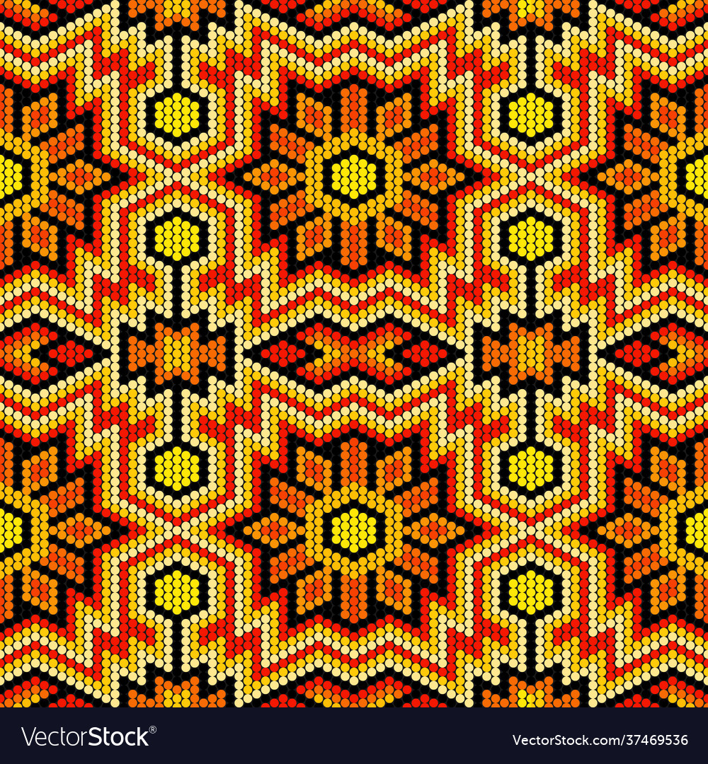 Tribal seamless pattern with mexican huichol art Vector Image