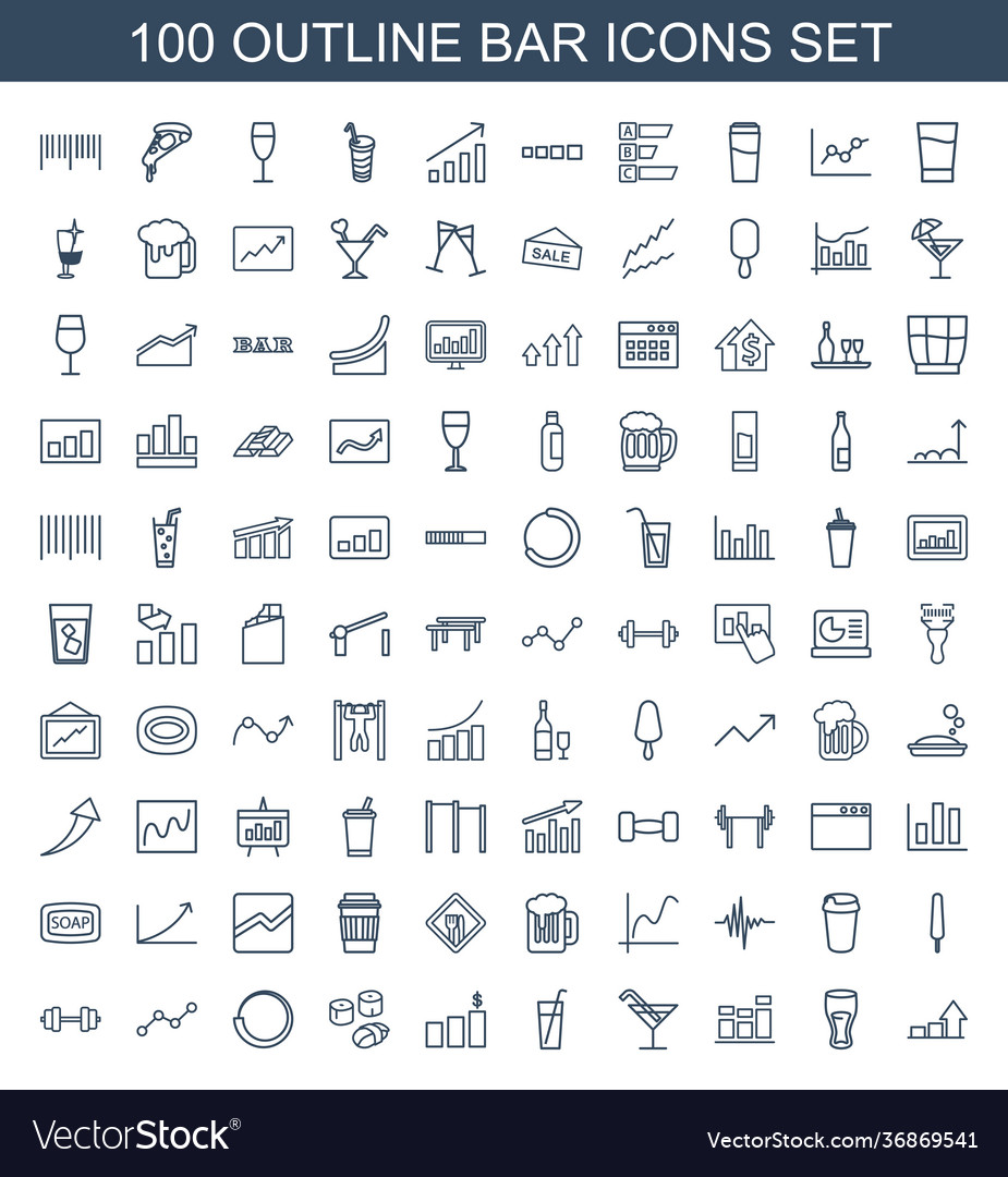 Bar icons Royalty Free Vector Image - VectorStock