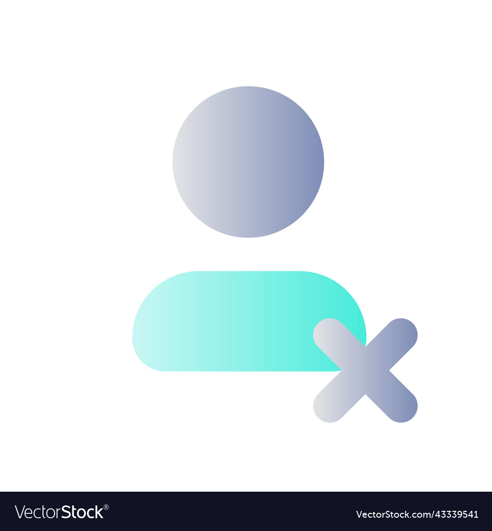 Delete contact flat gradient color ui icon vector image Delete contact flat gradient color ui icon