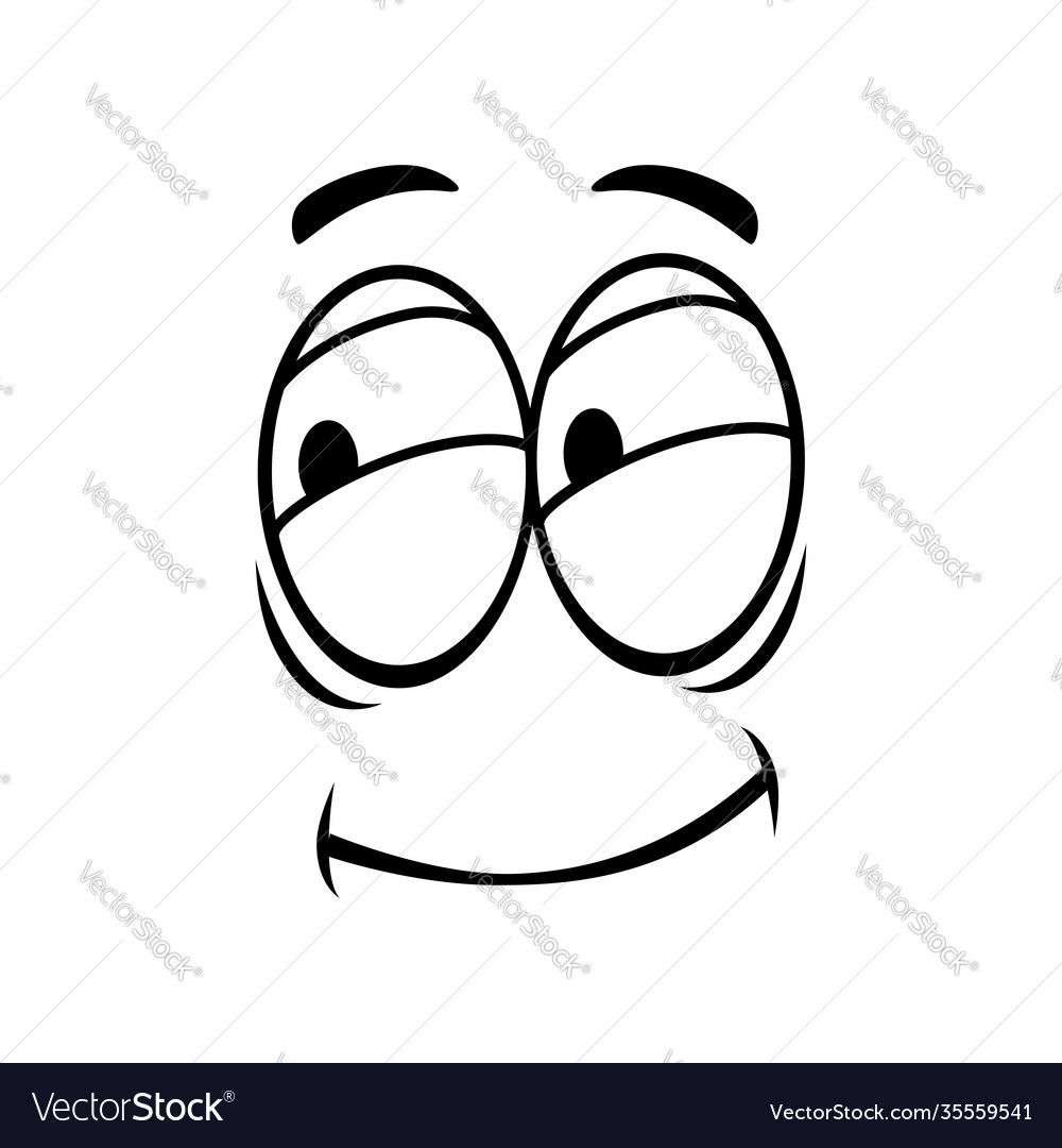 Happy kind emoji isolated comic smile Royalty Free Vector