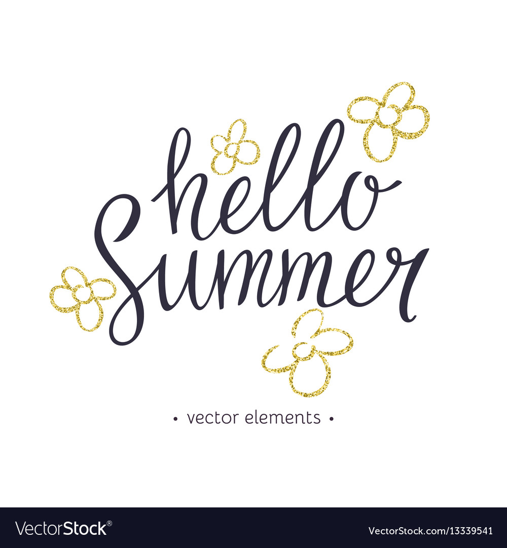 Hello summer modern hand drawn lettering Vector Image