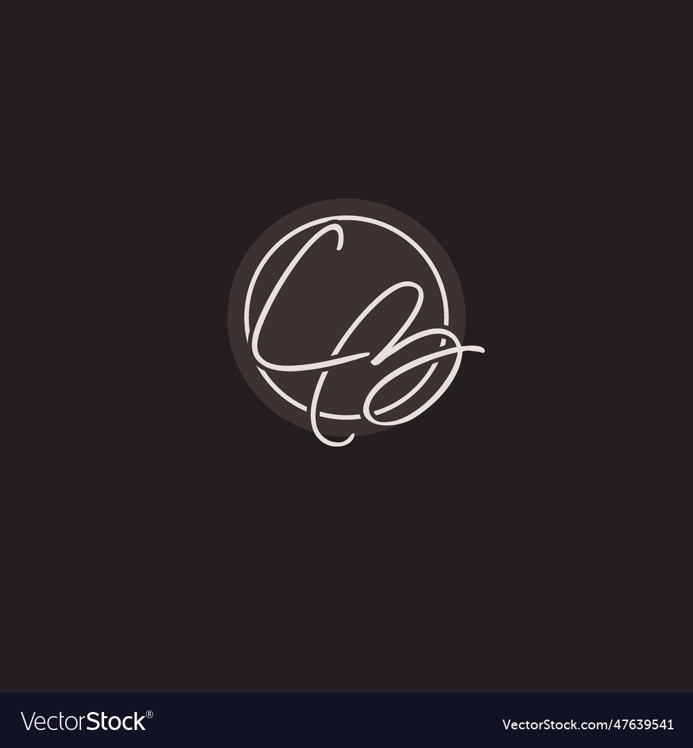 Initials cb logo monogram with simple circle line
