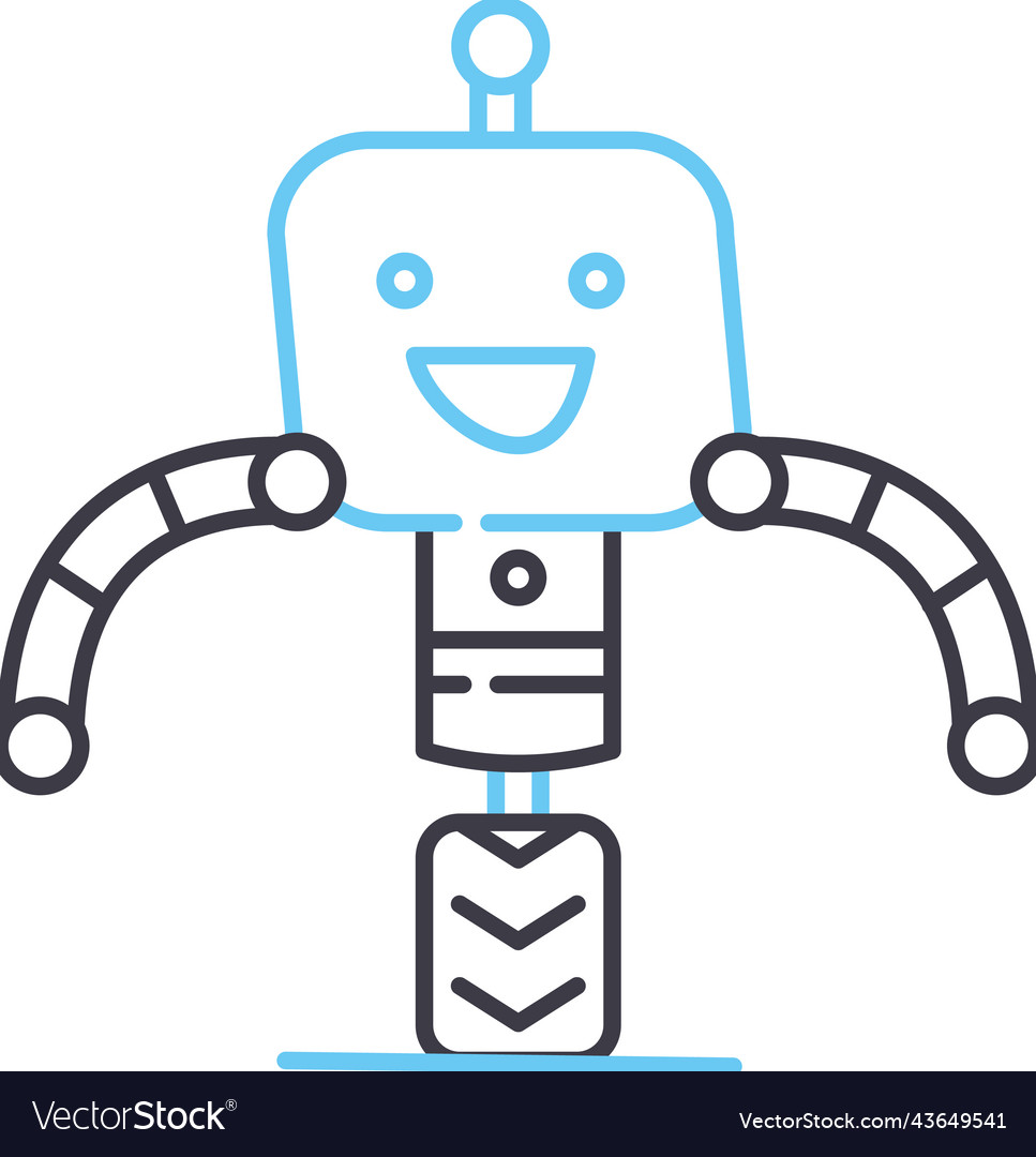 Intellegence robot line icon outline symbol Vector Image Intellegence robot line icon outline symbol