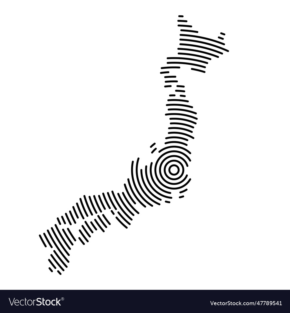 Japan map country from futuristic concentric Vector Image