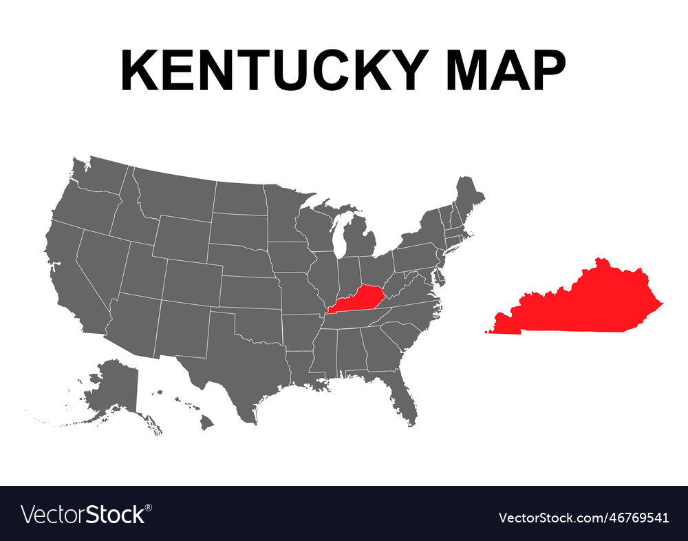 Kentucky map shape united states of america flat Vector Image