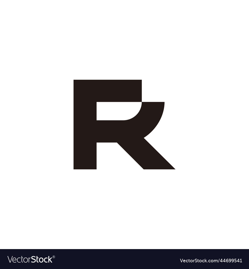 Letter fr simple geometric black logo Royalty Free Vector