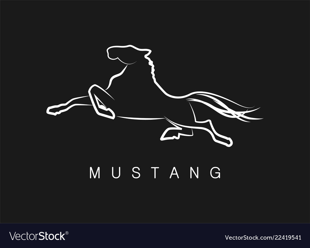 Logo silhouette a running horse Royalty Free Vector Image