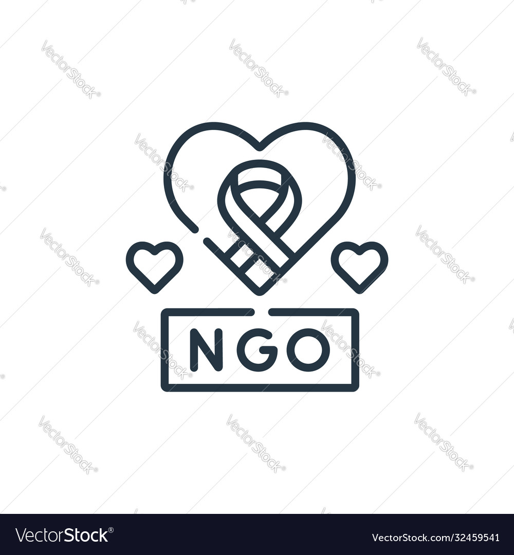 Ngo icon isolated on white background outline Vector Image