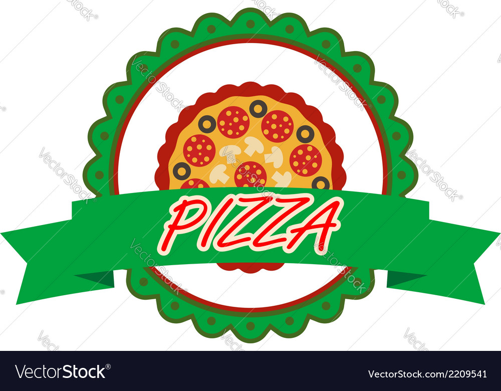 Pizza label or banner Royalty Free Vector Image