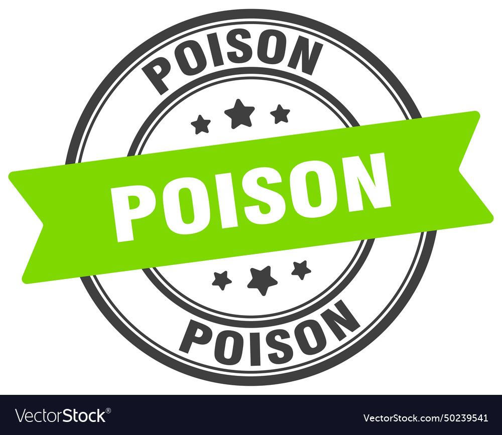 Poison stamp label on transparent Royalty Free Vector Image