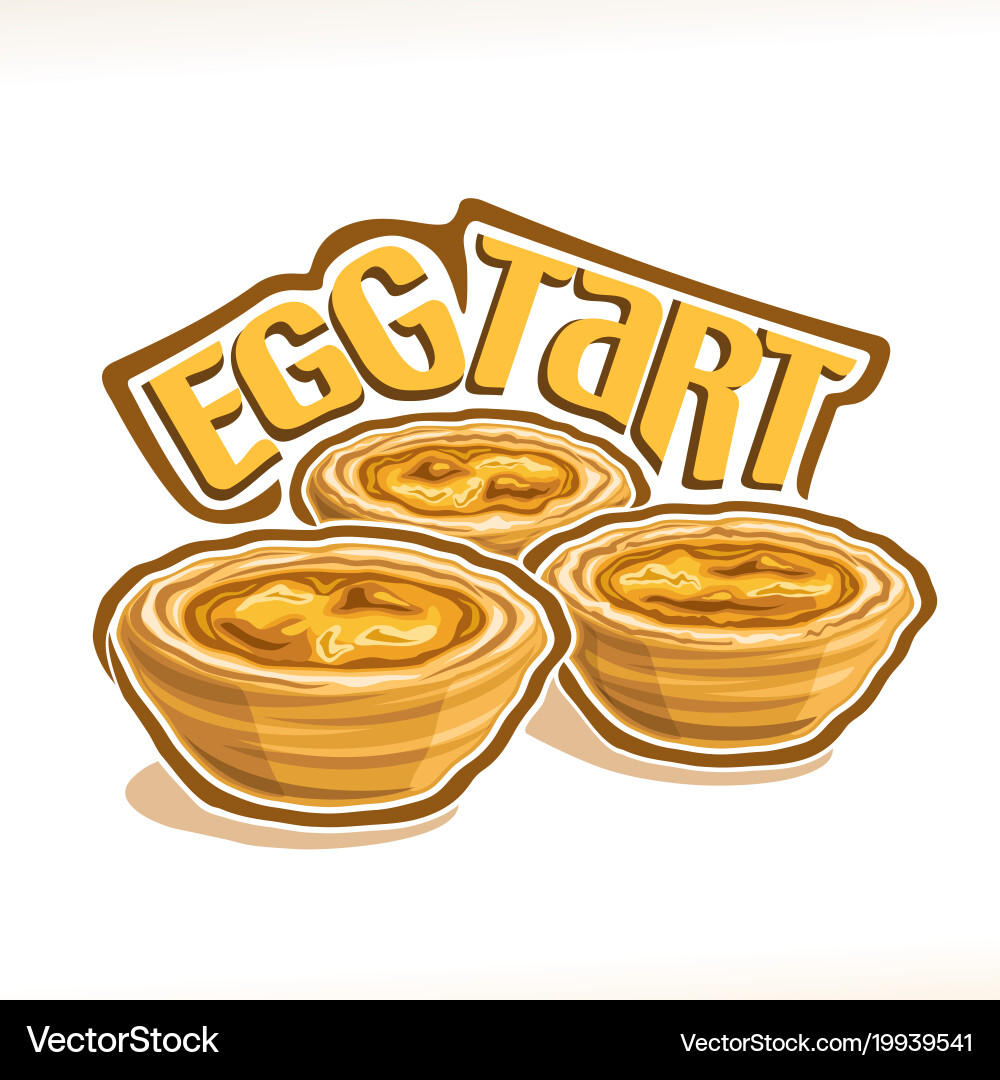 Portuguese dessert egg tart Royalty Free Vector Image