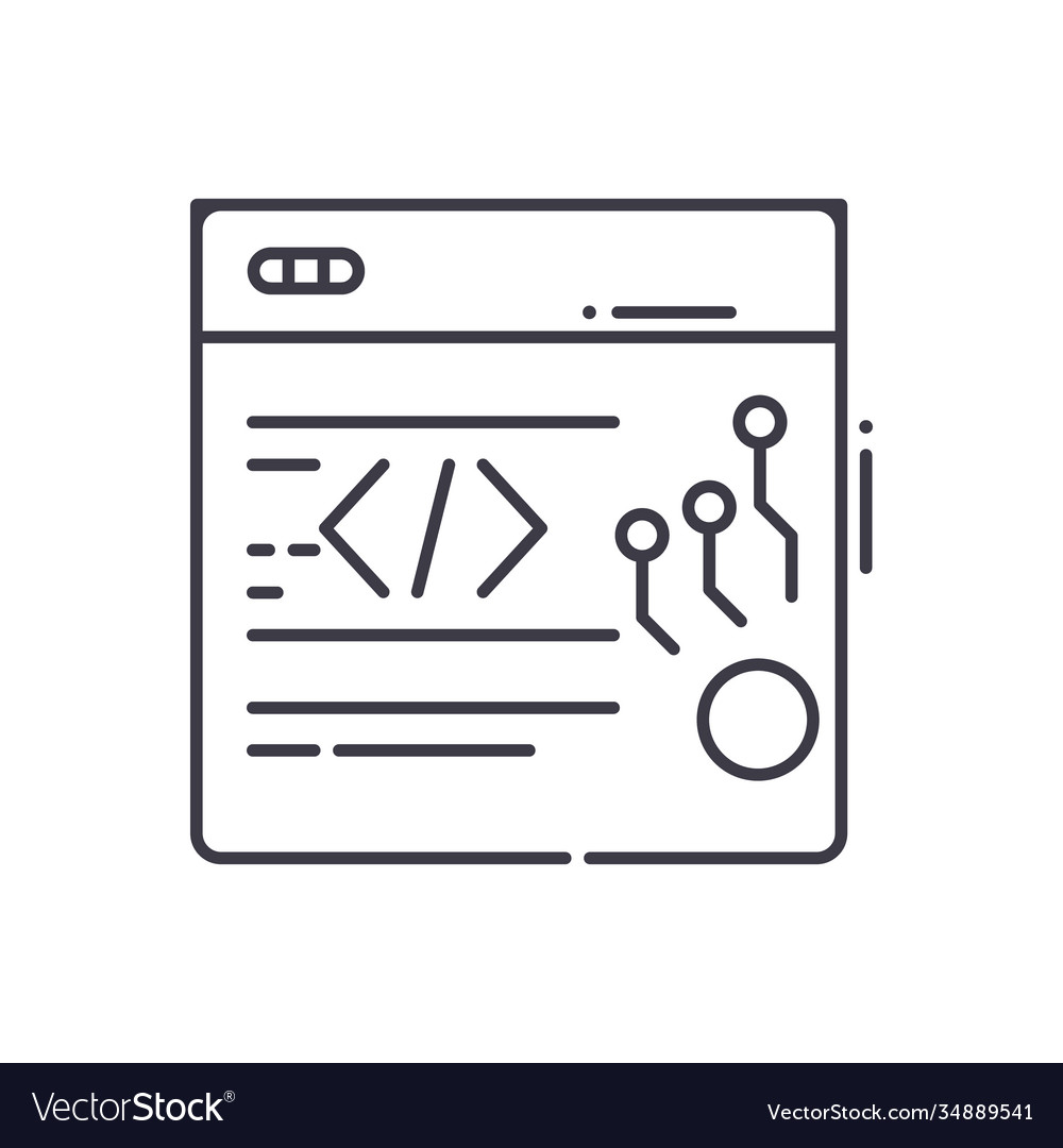 Programmierung Bildsymbol linear isoliert vector image Programmierung Bildsymbol linear isoliert