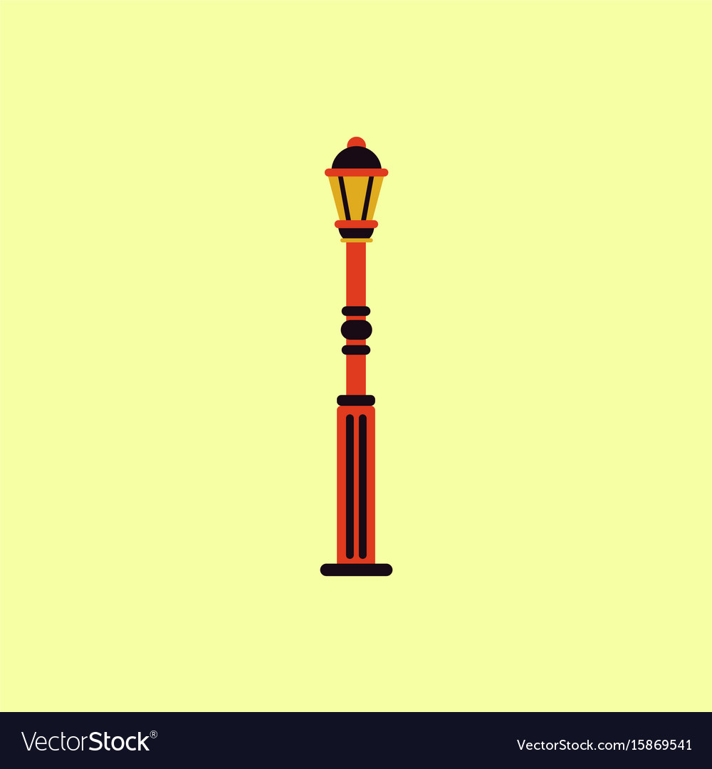 Retro Vintage Lamp Post With Electricity Lantern Vector Image
