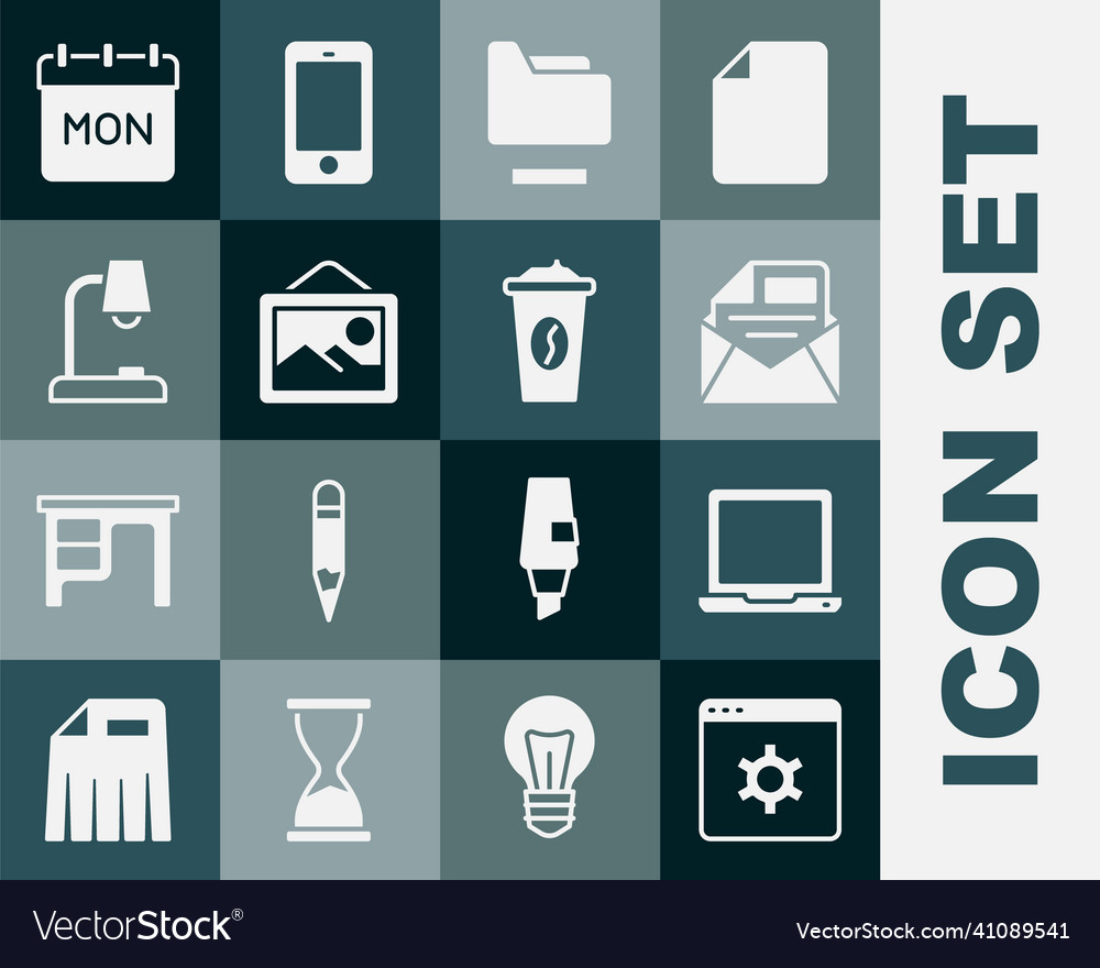 Set browser setting laptop mail and e-mail Vector Image Set browser setting laptop mail and e-mail
