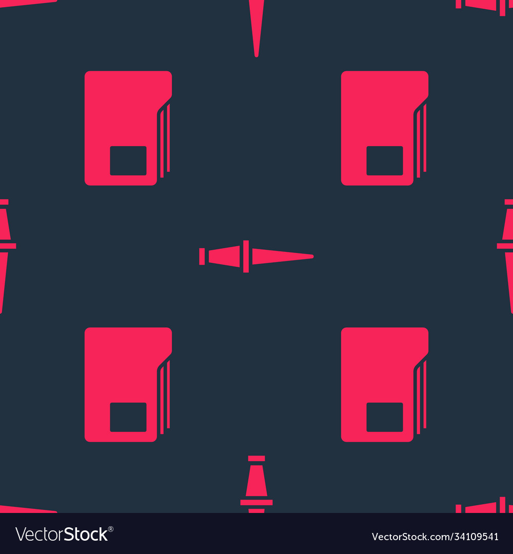 Set document folder and push pin on seamless vector image Set document folder and push pin on seamless