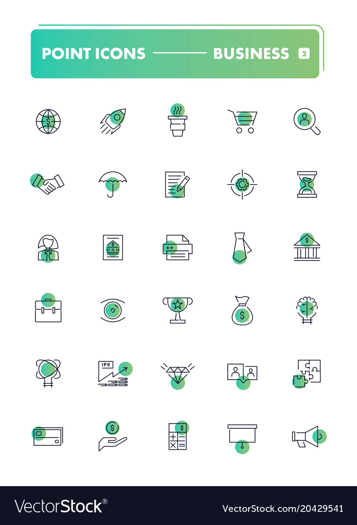 Set von 30 Linien-Icons Geschäft