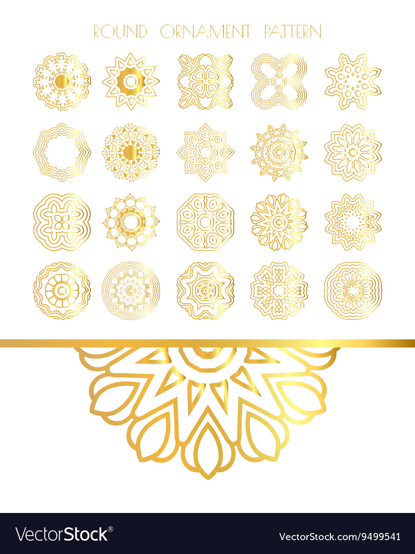 Set of golden round frames