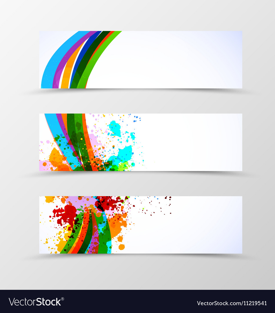 Set of header banner dynamic wave design