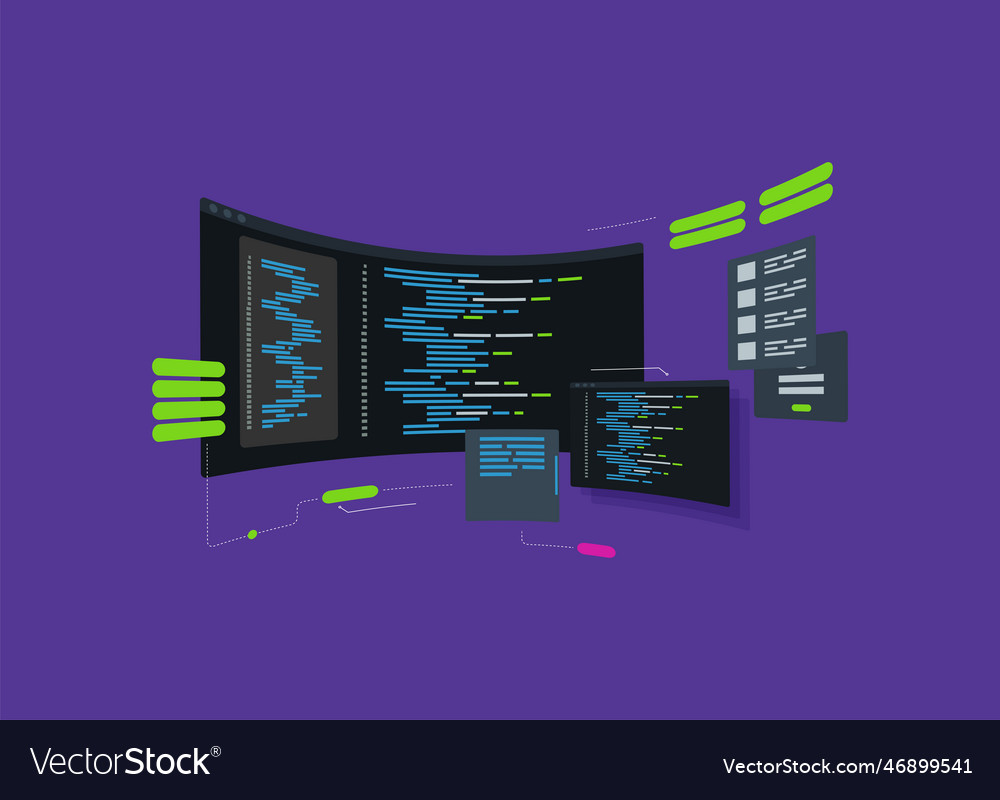 Softwareentwicklung und Programmcode Vector Image Softwareentwicklung und Programmcode