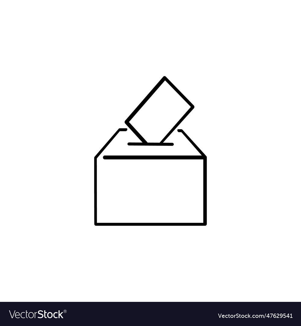 Voting box line style icon design