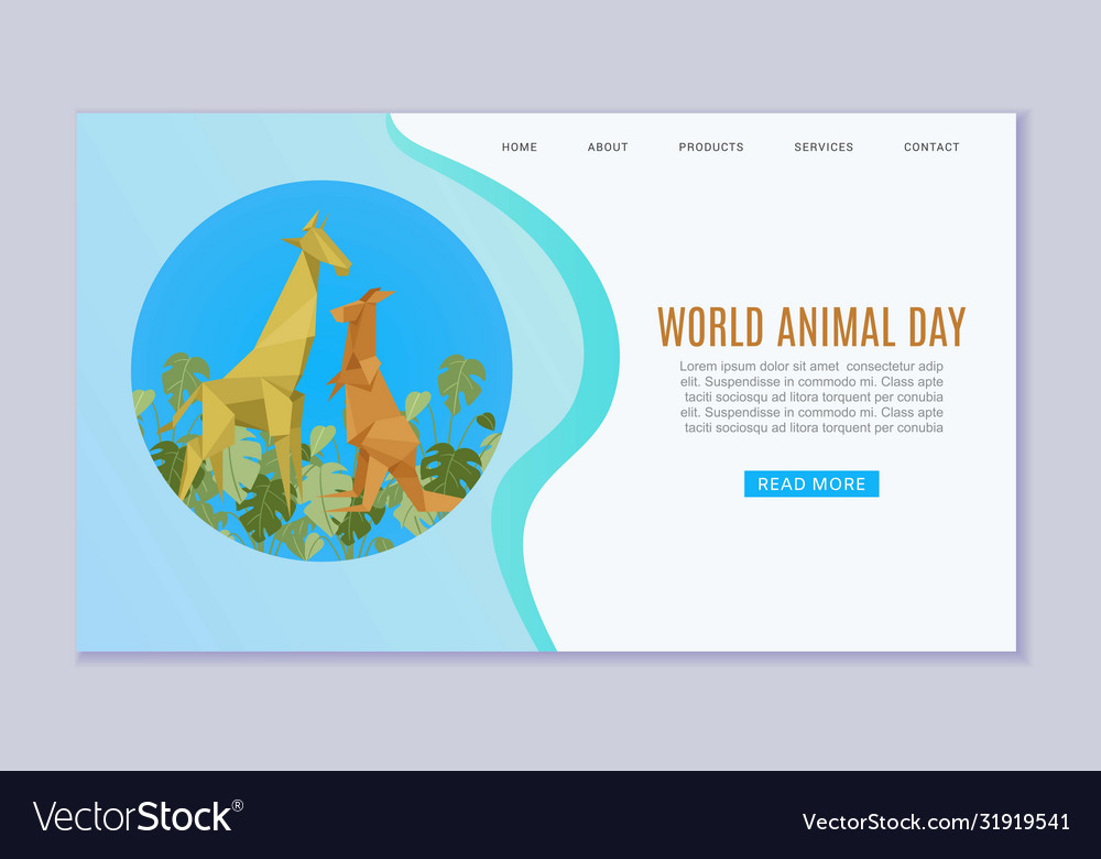 World animal day web banner wildlife animal zoo vector image World animal day web banner wildlife animal zoo
